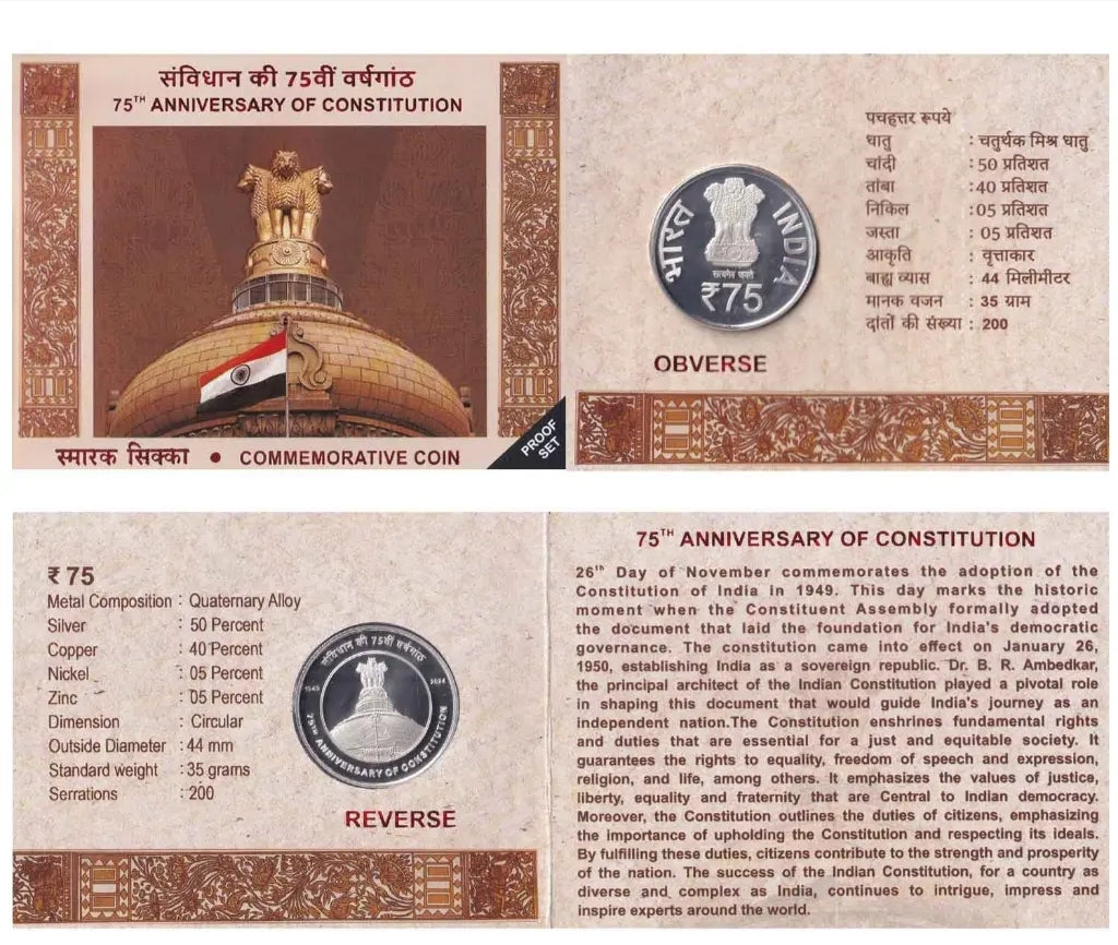 75Th Anniversary Of Constitution Commemorative Silver Coin Proof Set