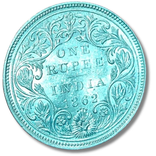 1862 One Rupee Silver Coin – Victoria Queen Lustrous | Buy British India Coin Online