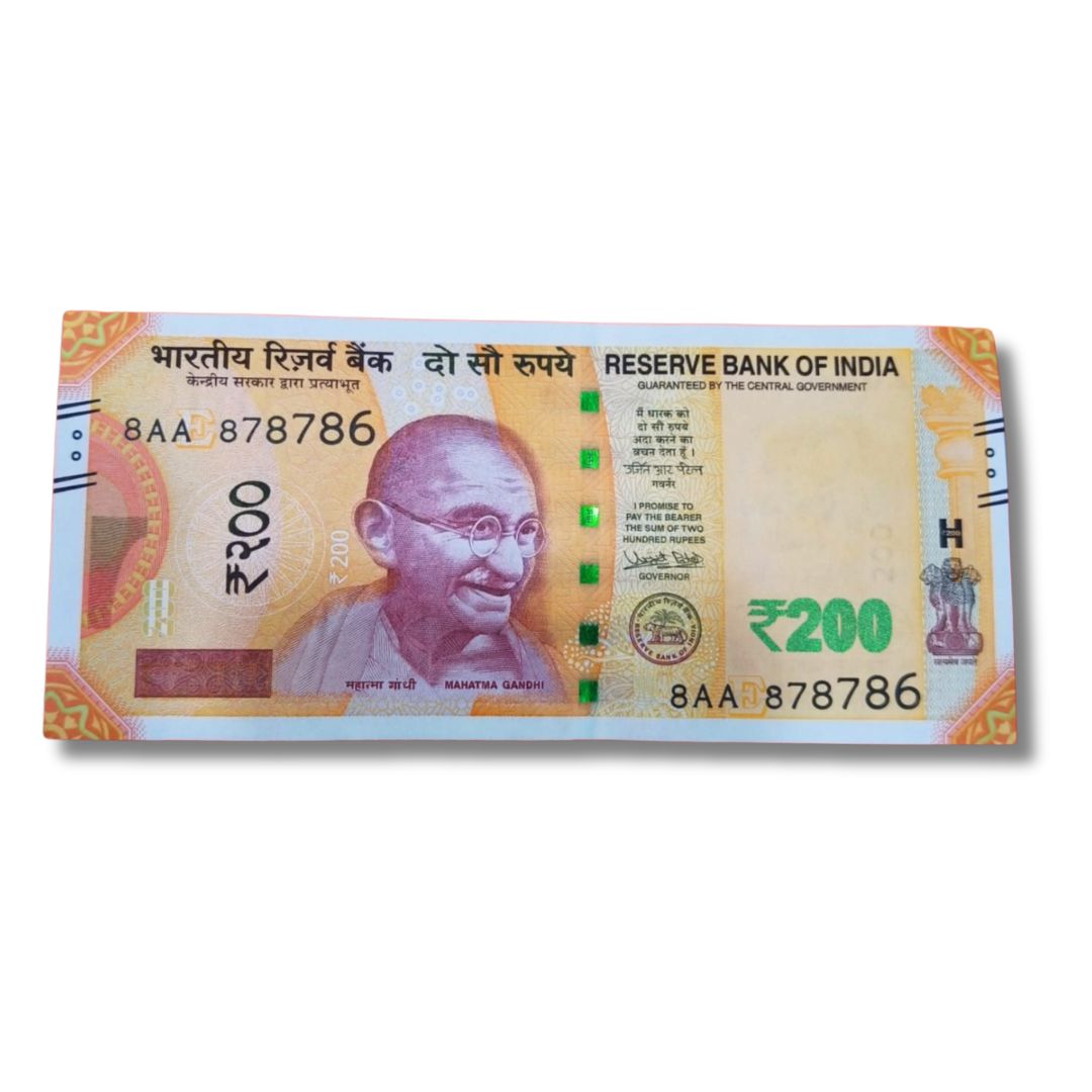 Rs 200 Note – Serial 878786 | 8AA Prefix | Governor Urjit Patel | GEM UNC