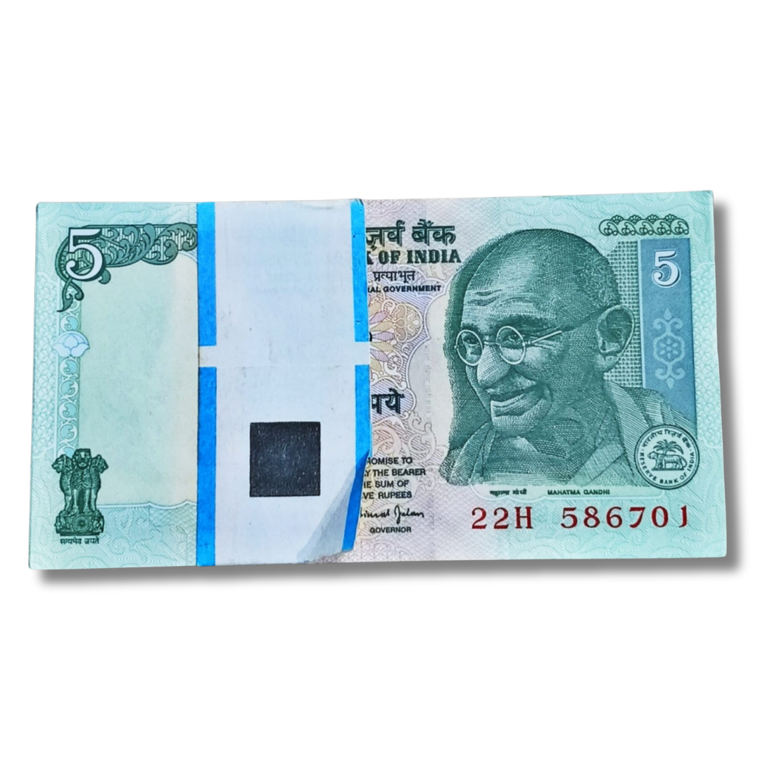 Rs 5 Note Packet – Serial 586701 | Ending 786 Bismillah Holy Number Note Included