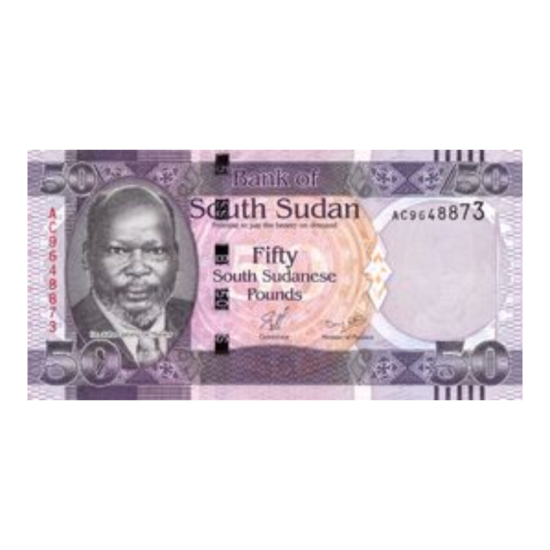 South Sudan 50 Pounds Banknote On Back Dr. John Garang de Mabio - Collection Bazzar