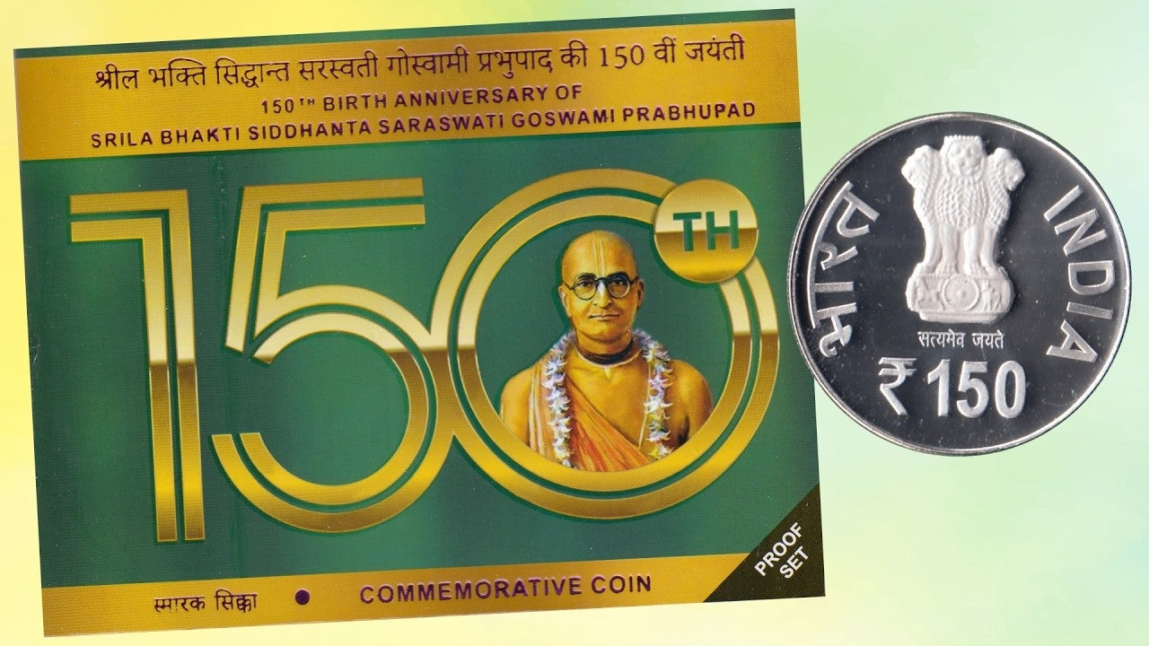 Saraswati Goswami Prabhupad 150Th Birth Anniversary Silver Coin Proof Set