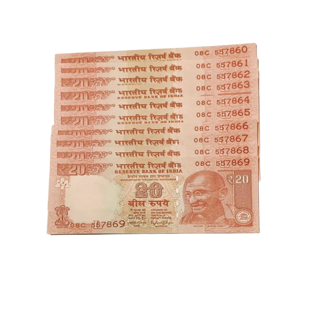 Rs 20 telescopic set 557860-557869 middle 786 holy bismillah number governor raghuram rajan