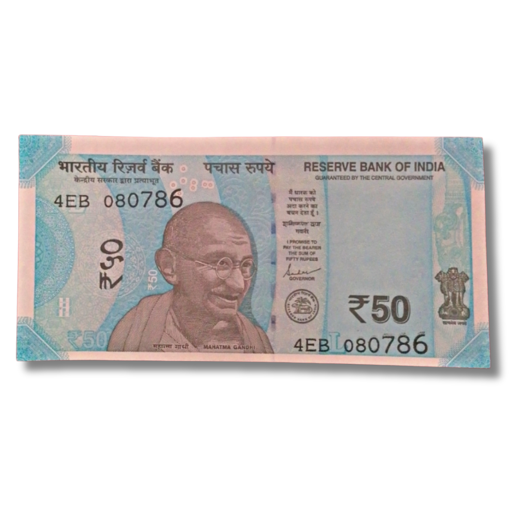 ₹50 New Issue Note – DOB 08.07.1986 + Ending 786 Holy Bismillah Number | Shaktikanta Das | Excellent Condition