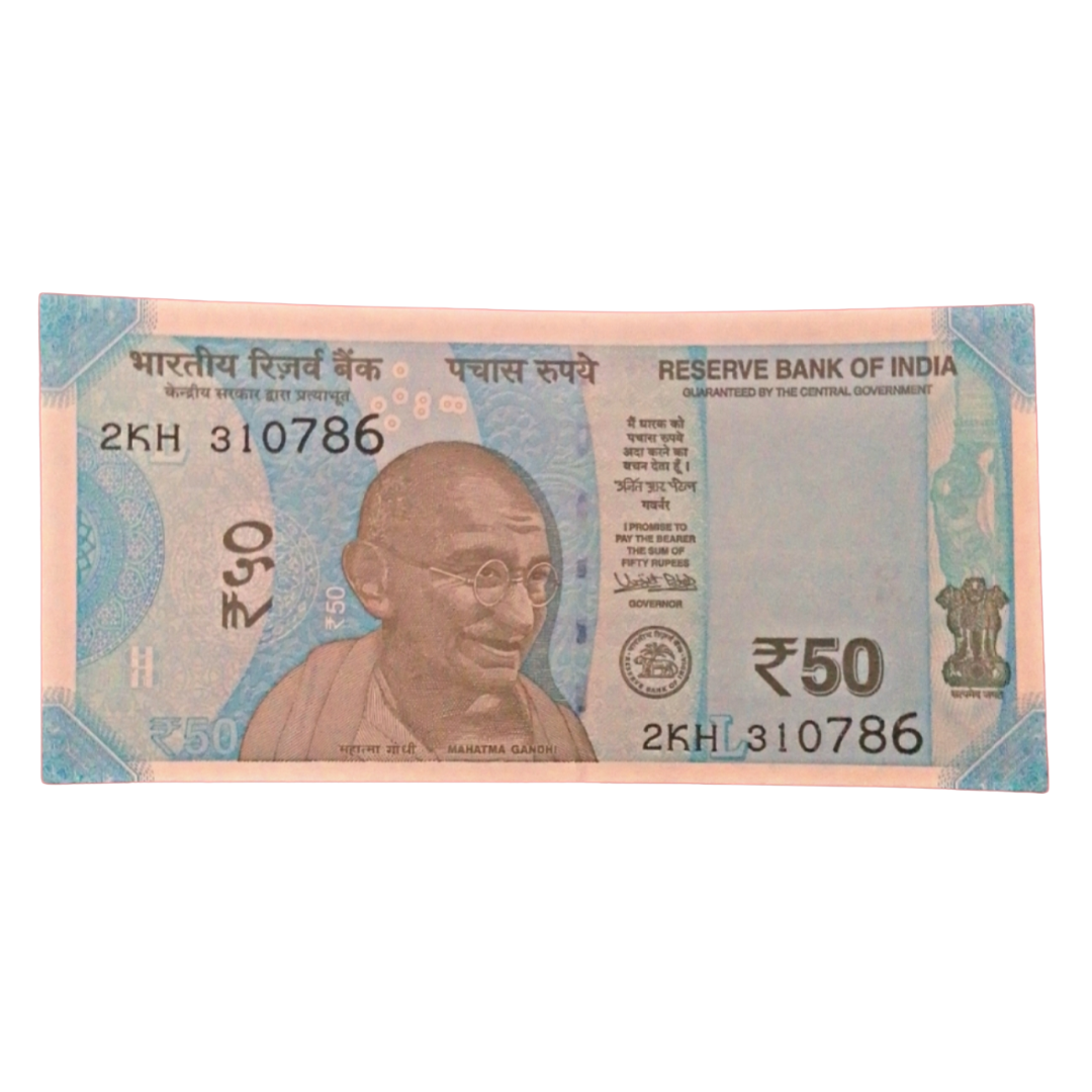 Rs 50 New Birthday 31.07.86 Plus Ending 786 Bismillah Holy Number Governor Shakti Kant Das Excellent Condition