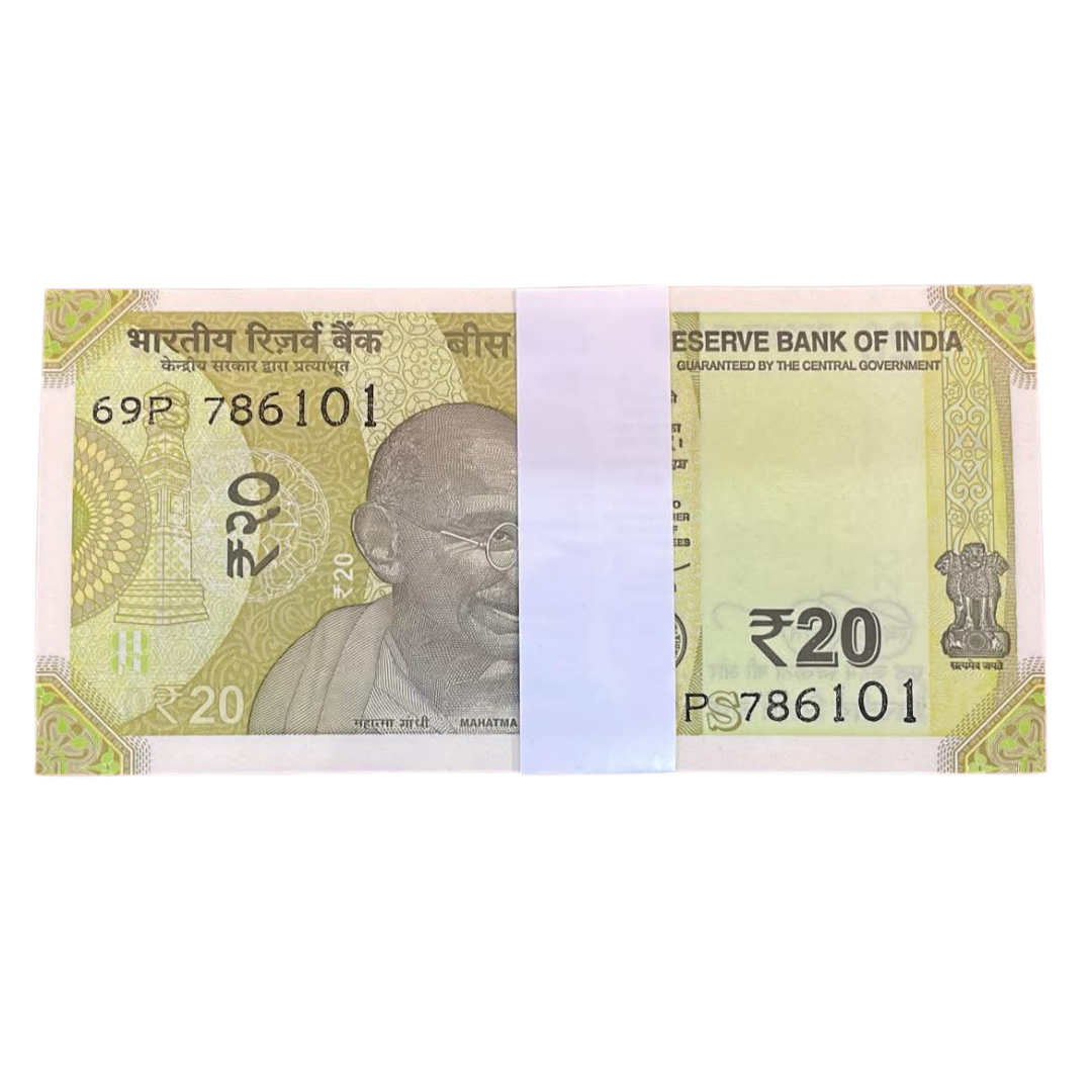 Rs 20 serial packet 786101 starting holy bismillah number governor shakti kant das unc condition