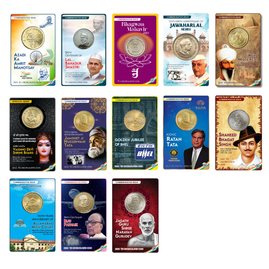 Rs 5 Coin Cards Premium Pack 28 Set All Commemorative Collection