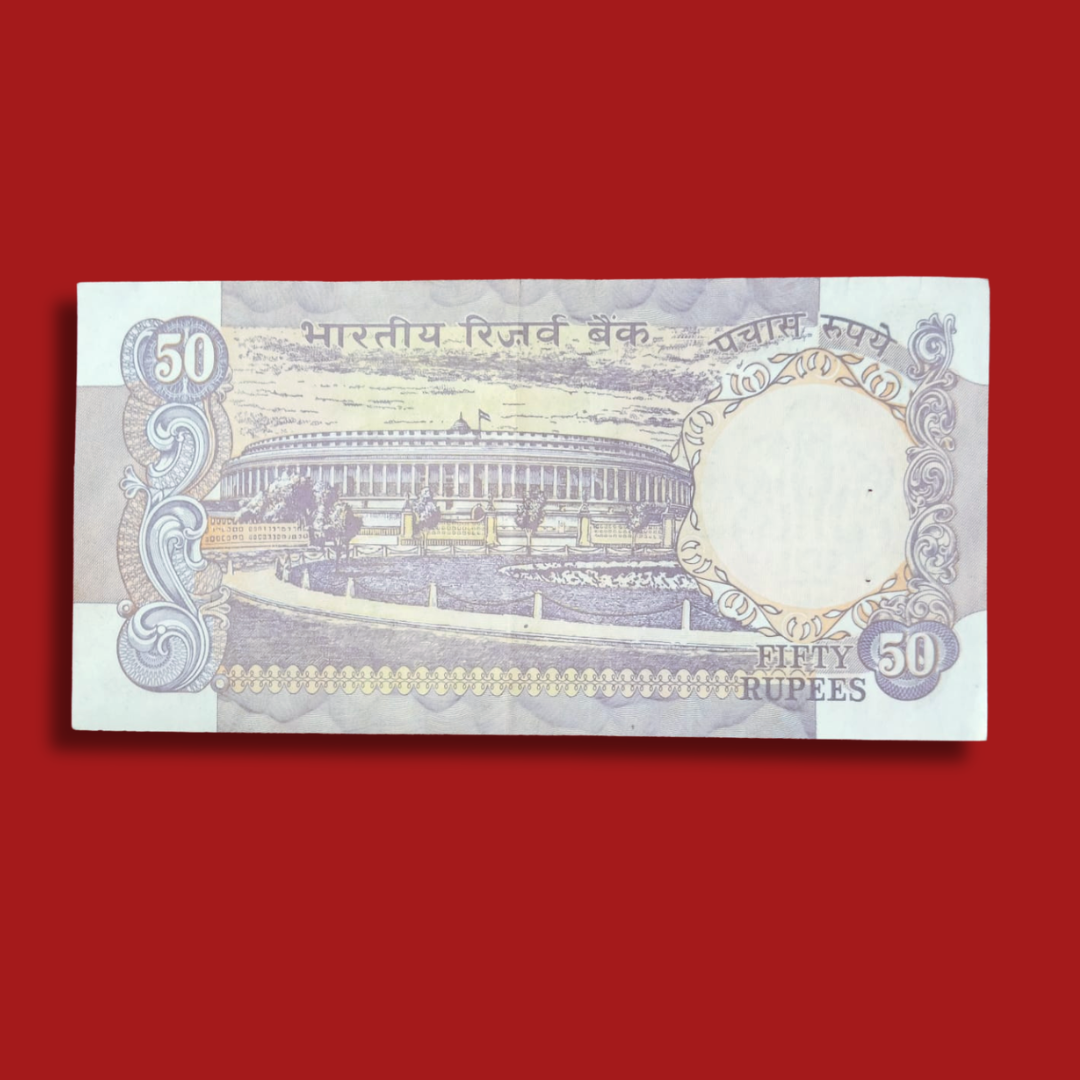 Rs 50 Note Old Parliament Issue With Flag 141194 Bimal Jalan Rare birthday note