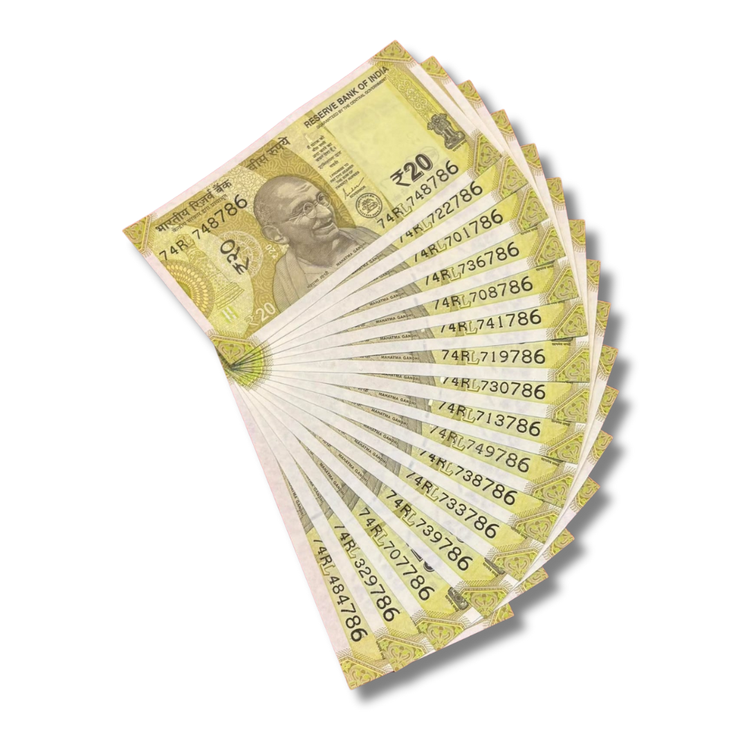 Rs 20 ending 786 lot for rs 800 governor shaktikant das unc condition