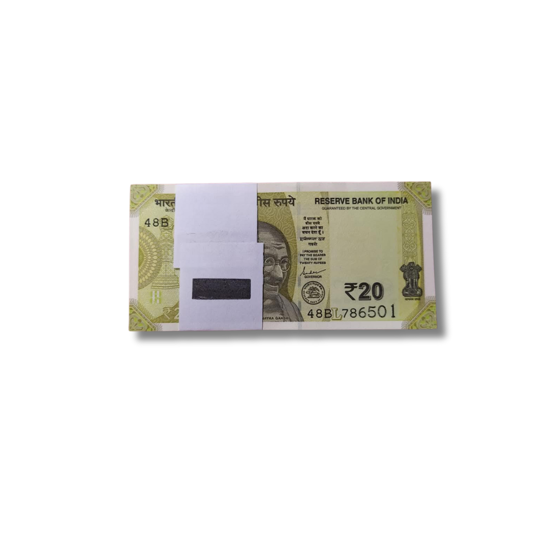 Rs 20 new serial packet 786501 starting 786 holy bismillah number governor shaktikant das unc condition