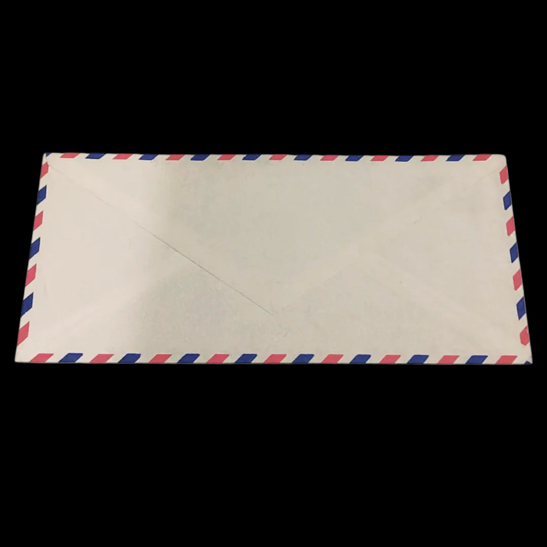 Vintage Air Mail Envelope - Classic Red White Blue Striped Border Design - Collection Bazzar