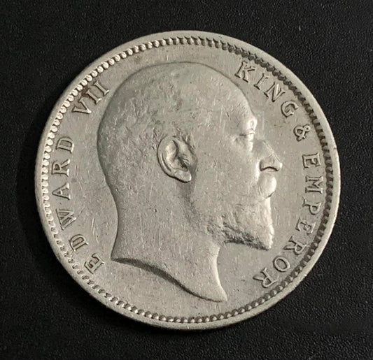 Rs 1 Coin ONE RUPEE INDIA 1910 EDWARD VII KING & EMPEROR SILVER COIN Mint: CALCUTTA
