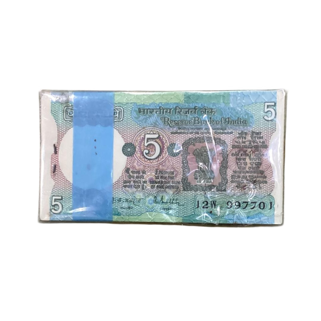 Rs 5 Note Tractor Packet Serial 997701 Ending 786 - 997786 | Signed by R N Malhotra Rare Collectible