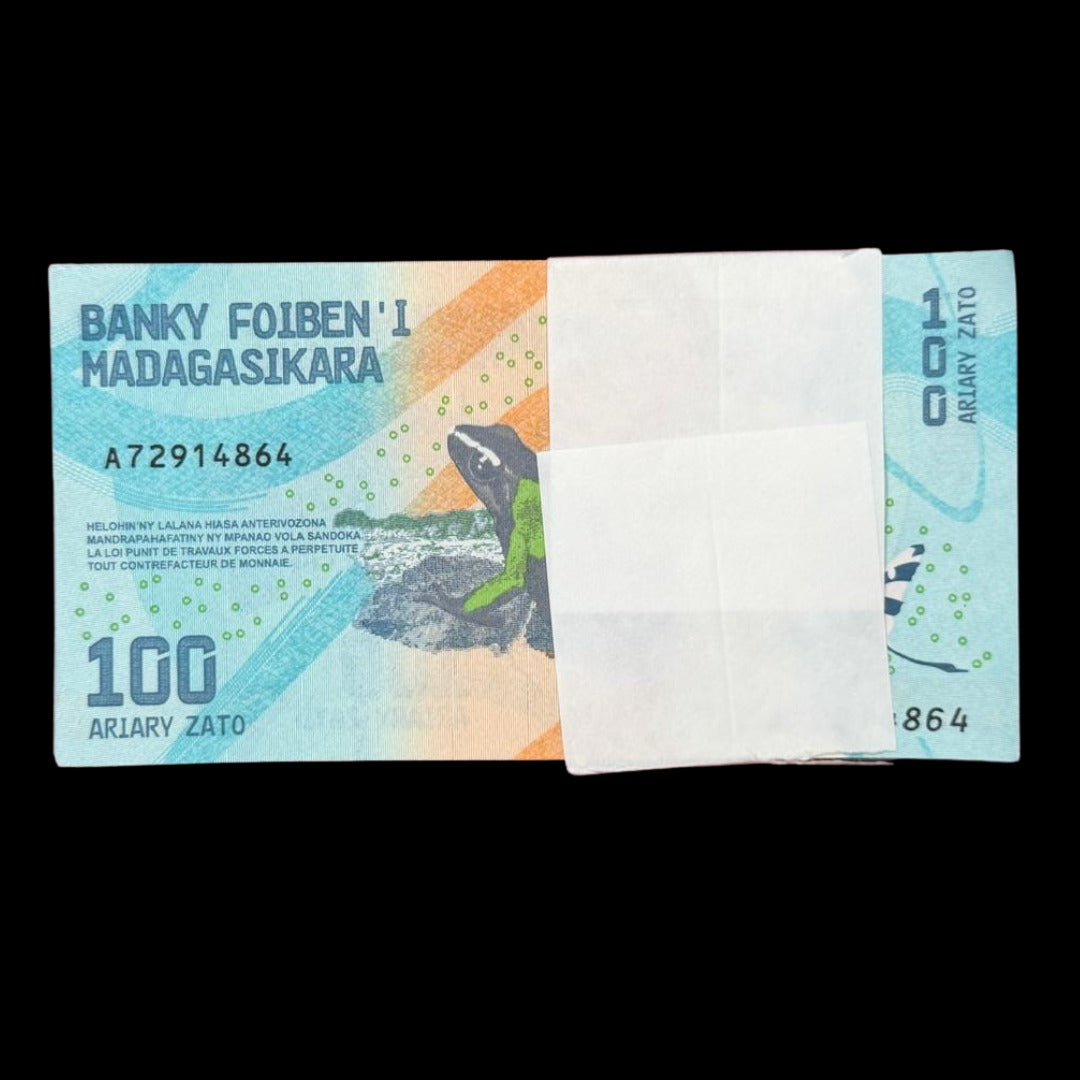 Rs 100 serial Packet Madagasikara Ariary Unc Condition