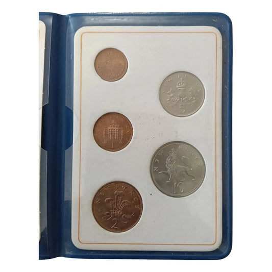 Britain’s First Decimal Coins 1971 Royal Mint England Historic Coin Set