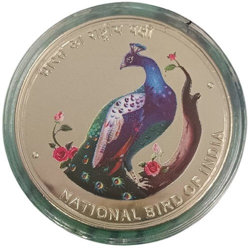 National Bird Peacock Souvenir Coin Front by India Government Mint Front