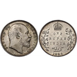Rare One Rupee Silver Coin 1904 British India King Edward VII