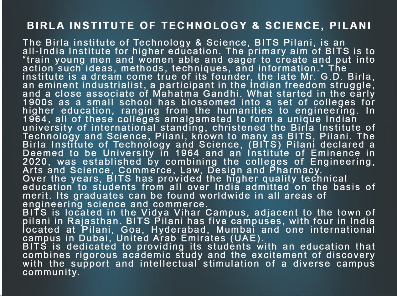 UNC – DIAMOND JUBILEE 60 rs OF BIRLA INSTITUTE OF TECHNOLOGY & SCIENCE, PILANI (FOLDER)