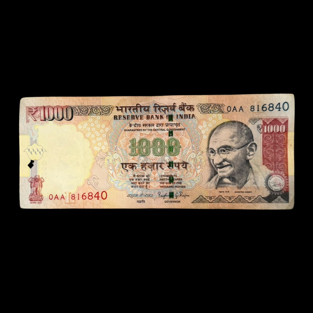rs1000 note extremely Rare prifix OAA taliscop without brill RRR