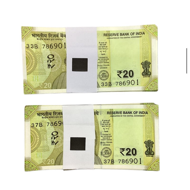 20 Note Packet (100 Notes) – Consecutive Serial Series 786901 | Rare Indian Currency each packet price mantion 786916
