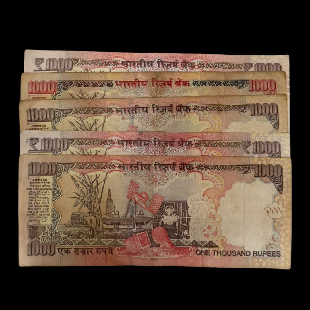 rs 1000 bank note india 5 difrent governor extremely set 5 pis lowest price
