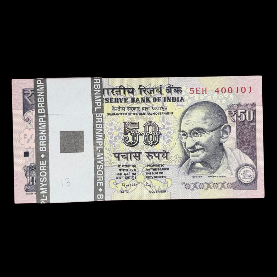 rs 50 parliament packets 100 note 400101 400200 govr name D Subbarao extremely rare