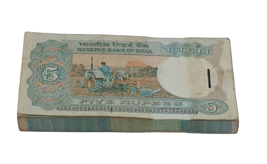 Rare Rs 5 Old Tractor Agriculture Note 786901 Bismillah Holy Lucky Serial