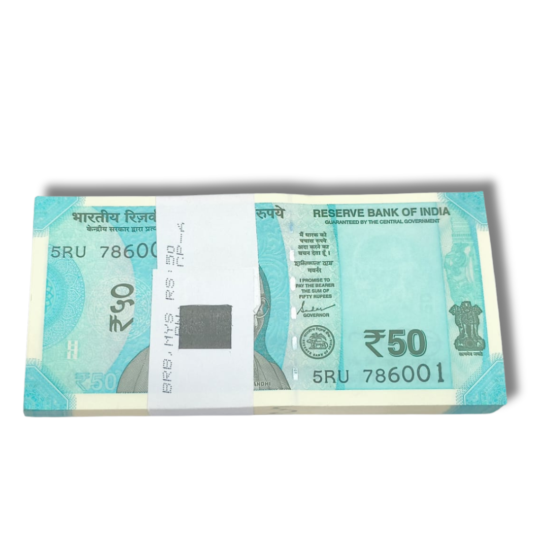 Rs 50 Note Packet 786001 Holy 786 Bismillah 100 Notes GEM UNC