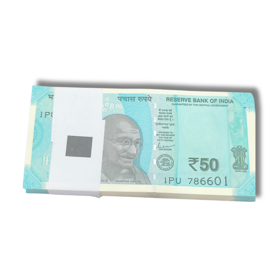 Rs 50 Note Packet 786601 to 786700 Holy Bismillah 786 Series UNC
