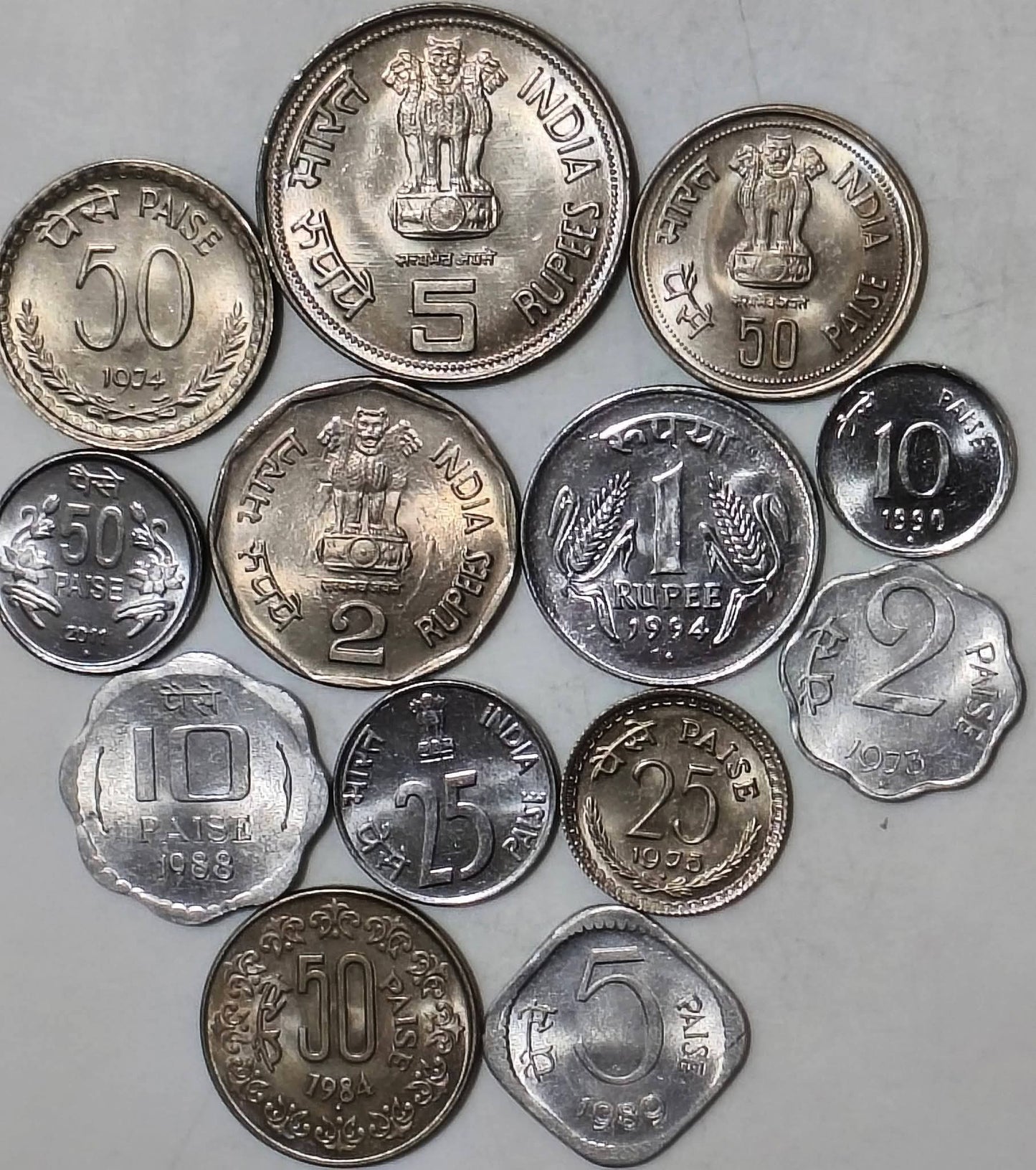 rs republic India coin set all difrent 13 coin exilent condition rare - Collection Bazzar