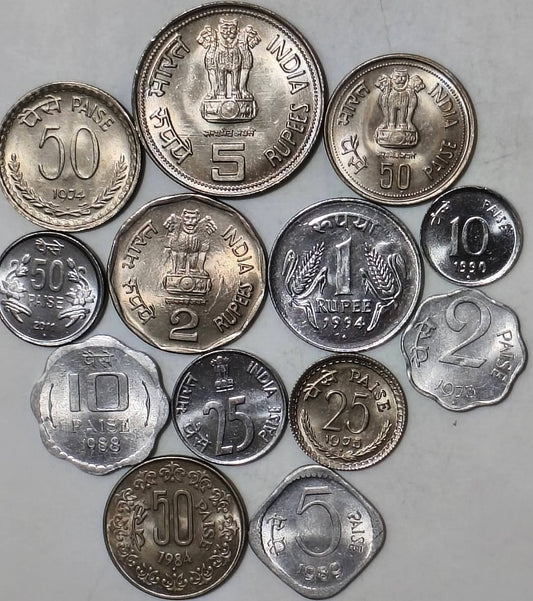 rs republic India coin set all difrent 13 coin exilent condition rare - Collection Bazzar