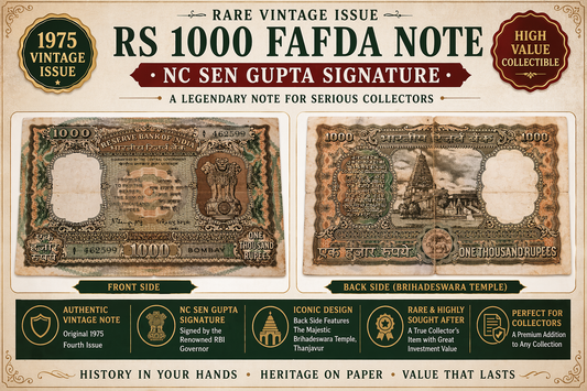 ₹1000 Rare Vintage “Fafda” Note (1975) – N.C. Sengupta Signature