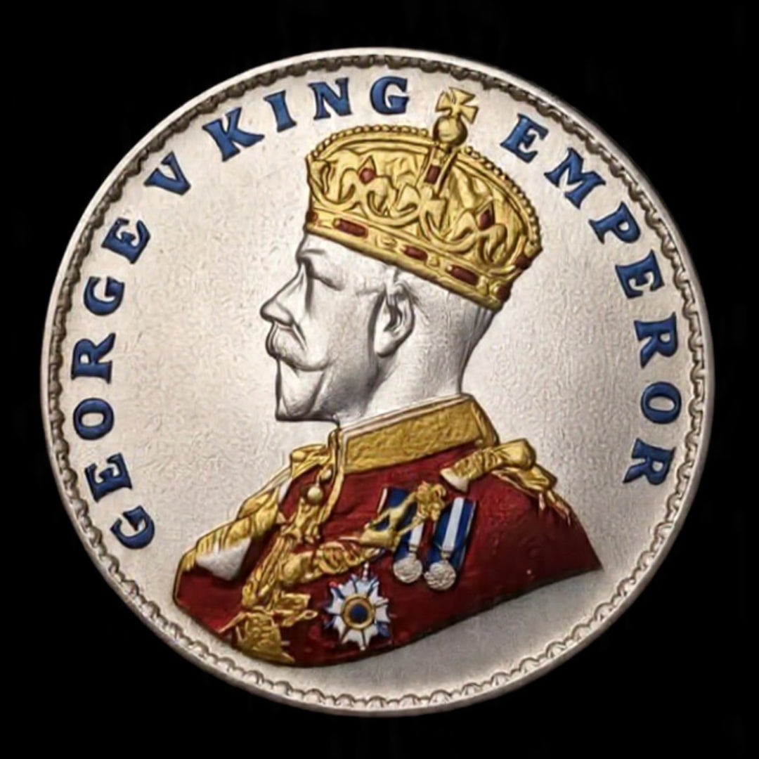 1917 India Two Annas silver coin with floral design, rare collectible coin