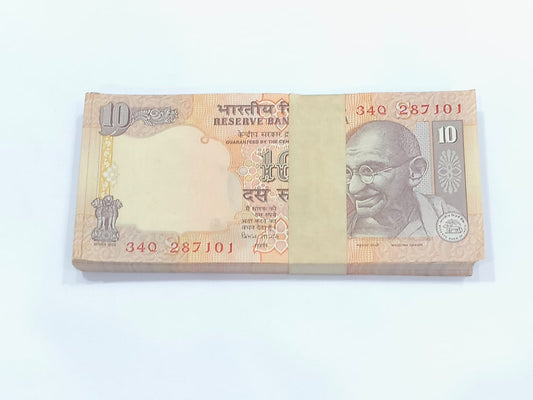 10 Note Packet 287101 Serial | D. Subbarao Signed 100 UNC Notes