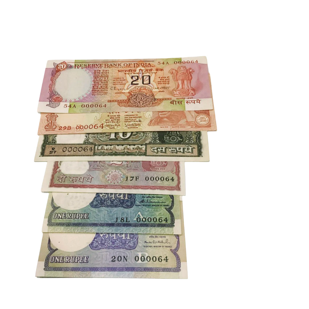 old notes 1 2 10 and 20 same lower number 000064  different denominations and governors rare collectible - Collection Bazzar