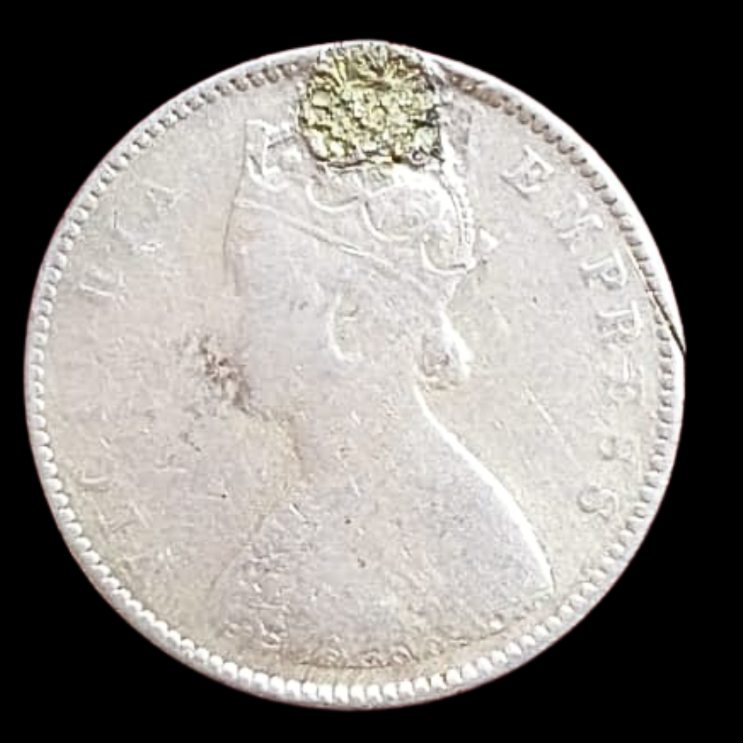 1/2 Half Rupee Victoria Empress 1899 Silver Coin Collectible - Collection Bazzar