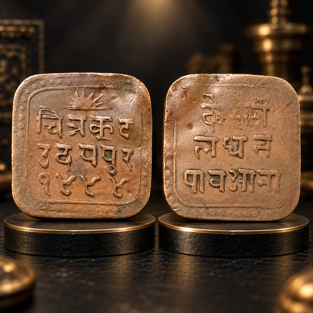 1/4 Anna copper coin from the Princely State of Mewar (Udaipur), issued during the reign of Maharana Bhupal Singh in Vikram Samvat 1999 - Collection Bazzar