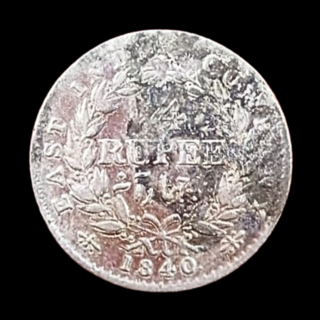 1/4 Quarter Rupee Victoria Queen Silver Coin 1840 Collectible - Collection Bazzar