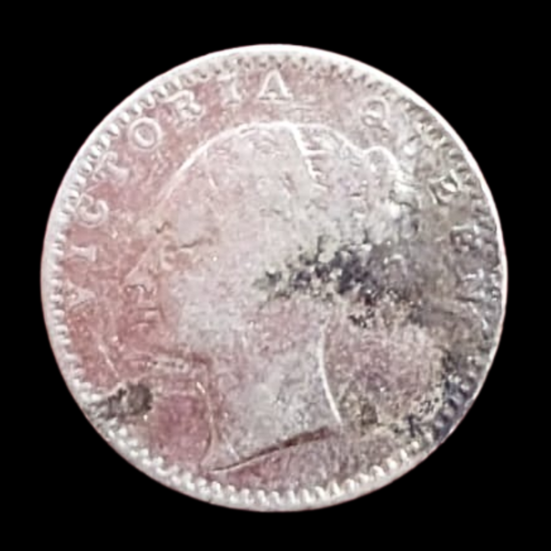 1/4 Quarter Rupee Victoria Queen Silver Coin 1840 Collectible - Collection Bazzar