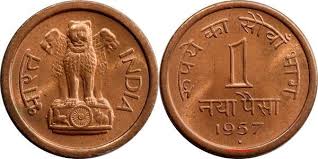 1 Naya Paisa Bronze Coin India 1957–1961 Vintage Collectible