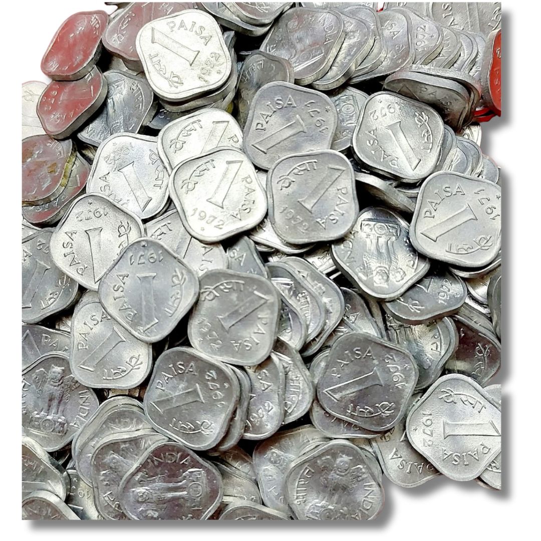 1 Paisa Aluminium Coins India Mix Year Lot of 100 Gem UNC Collectible