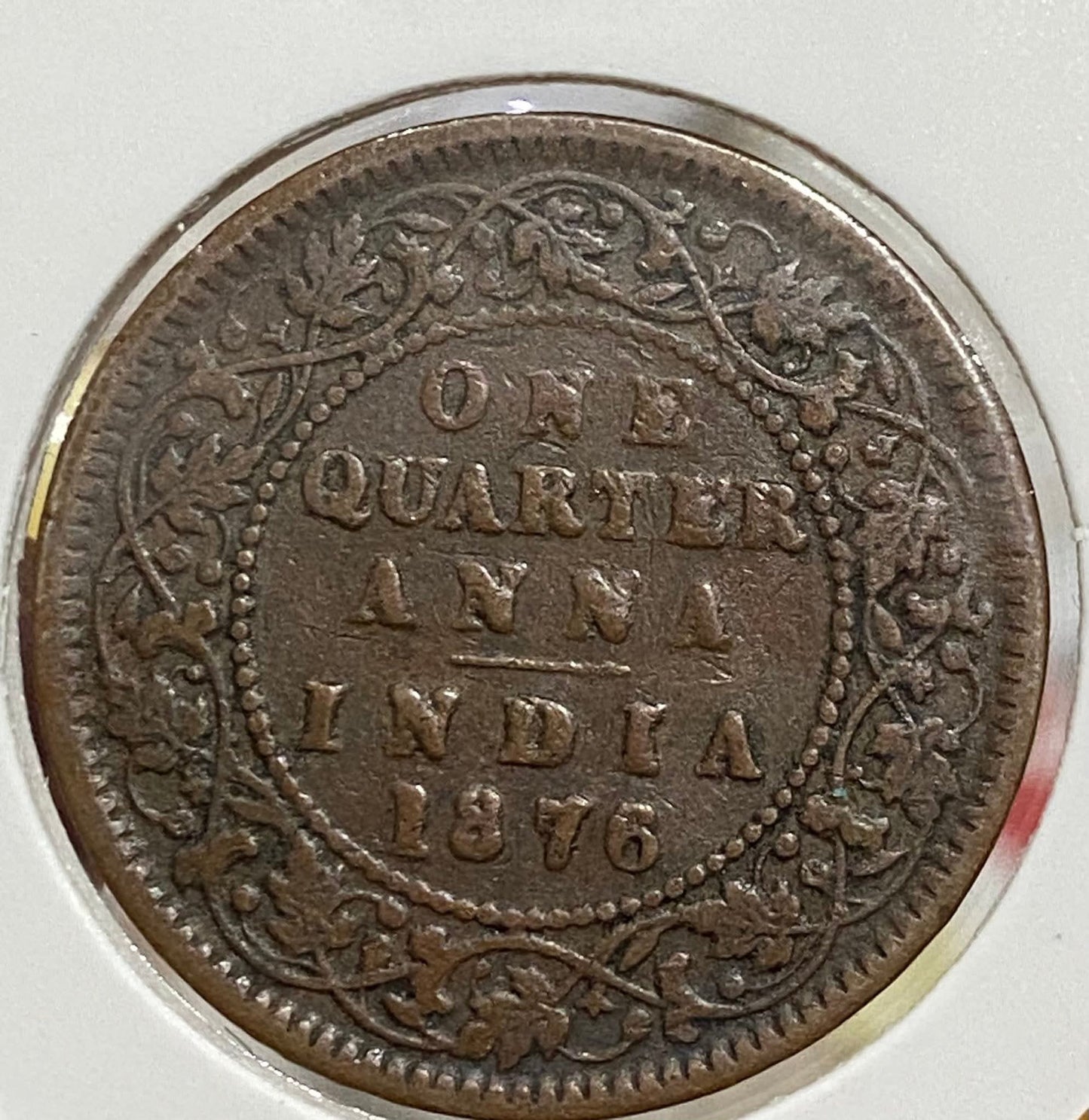 1 quarter anna 1876  vectoria qween  Rev crude letters - Collection Bazzar