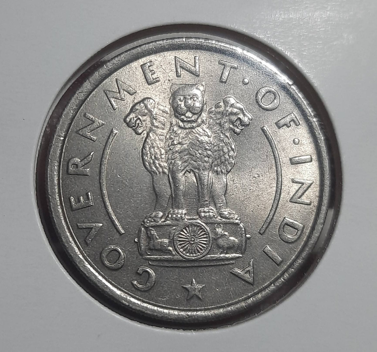 1 Rupee Coin India 1954 Bombay Mint Nickel Wheat Ears Design Excellent Condition