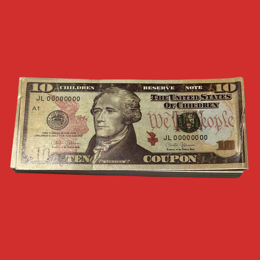 10 Dollar Coupon Children Bank 50Notes Packet Children Play - Collection Bazzar