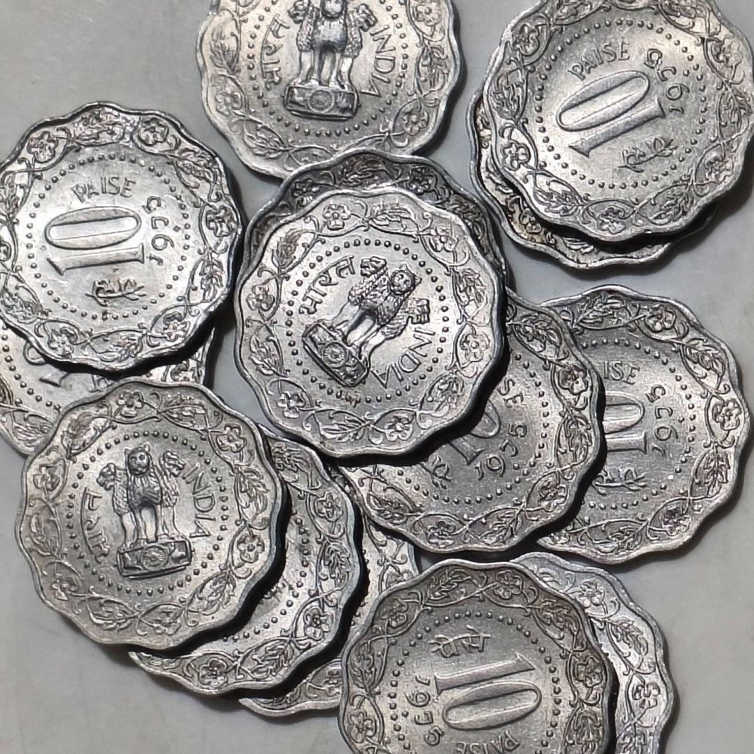 10 Paisa Coin 50 Piece Alluminium Magnisium Mix Mint Mix Year - Collection Bazzar