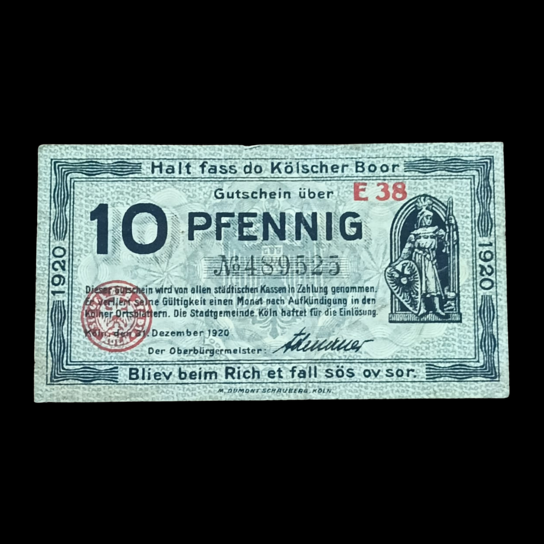 10 Pfennigs Local banknotes Weimar Republic City of Cologne - Collection Bazzar