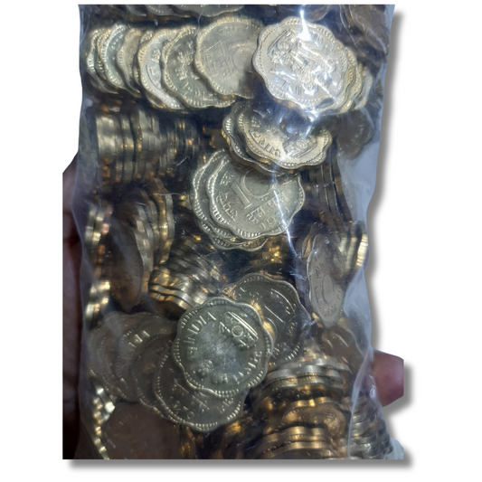 10 Paise Brass Coins Lot of 100 Pieces India Mixed Year and Mint Vintage Collectible