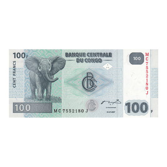 100 Francs Republic of the Congo UNC Condition - Collection Bazzar