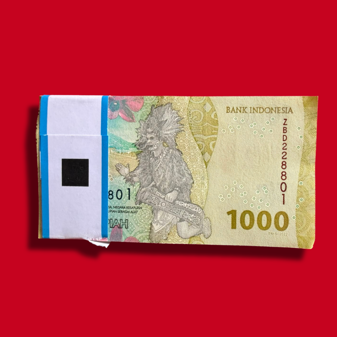1000 seribu rupiah Indonesia Tjut Meutia 100 Notes Packet - Collection Bazzar