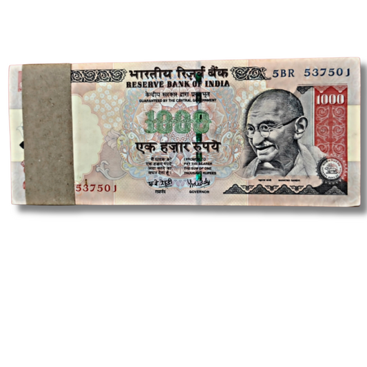 ₹1000 Old Note Packet | Prefix 5BR Serial 537501–537600 | Governor Y. V. Reddy | 100 Notes | UNC Condition